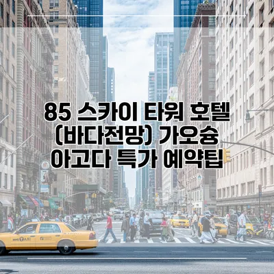 85 스카이 타워 호텔 (바다전망) 가오슝 아고다 특가 예약팁