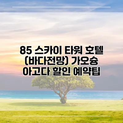 85 스카이 타워 호텔 (바다전망) 가오슝 아고다 할인 예약팁