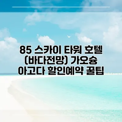 85 스카이 타워 호텔 (바다전망) 가오슝 아고다 할인예약 꿀팁