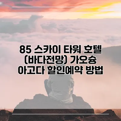 85 스카이 타워 호텔 (바다전망) 가오슝 아고다 할인예약 방법