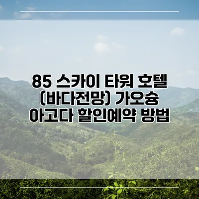 85 스카이 타워 호텔 (바다전망) 가오슝 아고다 할인예약 방법