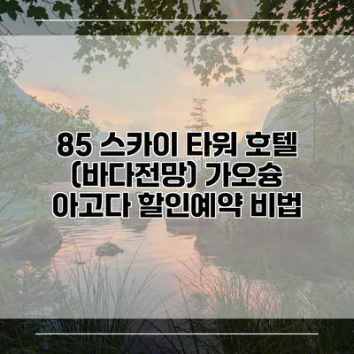 85 스카이 타워 호텔 (바다전망) 가오슝 아고다 할인예약 비법