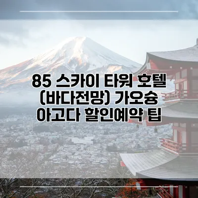 85 스카이 타워 호텔 (바다전망) 가오슝 아고다 할인예약 팁