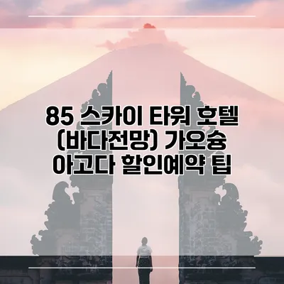 85 스카이 타워 호텔 (바다전망) 가오슝 아고다 할인예약 팁