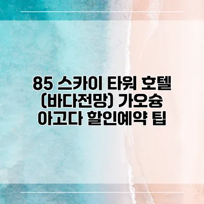 85 스카이 타워 호텔 (바다전망) 가오슝 아고다 할인예약 팁