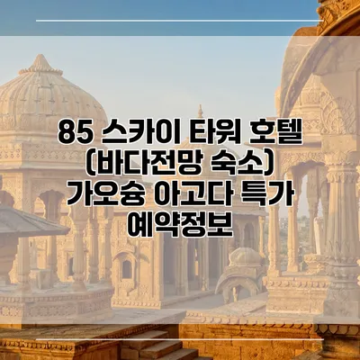 85 스카이 타워 호텔 (바다전망 숙소) 가오슝 아고다 특가 예약정보