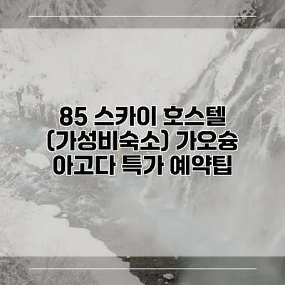 85 스카이 호스텔 (가성비숙소) 가오슝 아고다 특가 예약팁