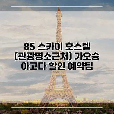 85 스카이 호스텔 (관광명소근처) 가오슝 아고다 할인 예약팁