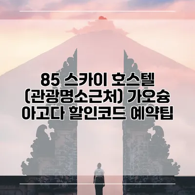 85 스카이 호스텔 (관광명소근처) 가오슝 아고다 할인코드 예약팁