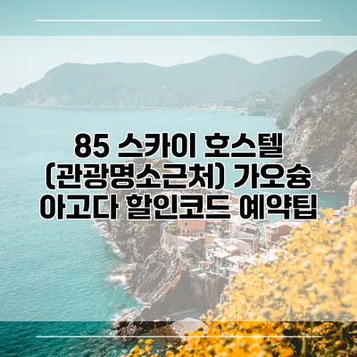 85 스카이 호스텔 (관광명소근처) 가오슝 아고다 할인코드 예약팁
