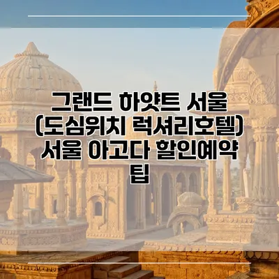 그랜드 하얏트 서울 (도심위치 럭셔리호텔) 서울 아고다 할인예약 팁