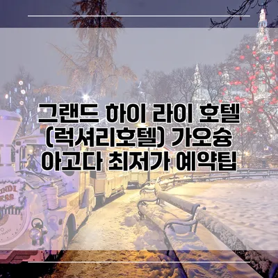 그랜드 하이 라이 호텔 (럭셔리호텔) 가오슝 아고다 최저가 예약팁