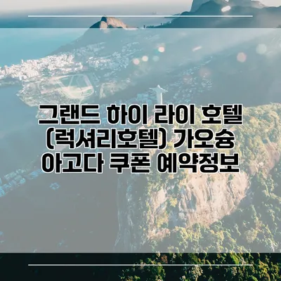 그랜드 하이 라이 호텔 (럭셔리호텔) 가오슝 아고다 쿠폰 예약정보