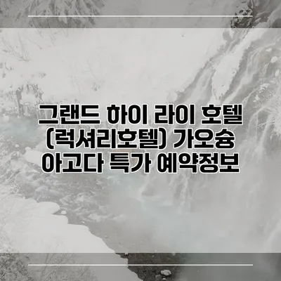 그랜드 하이 라이 호텔 (럭셔리호텔) 가오슝 아고다 특가 예약정보