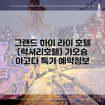 그랜드 하이 라이 호텔 (럭셔리호텔) 가오슝 아고다 특가 예약정보