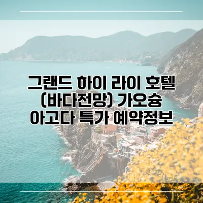 그랜드 하이 라이 호텔 (바다전망) 가오슝 아고다 특가 예약정보