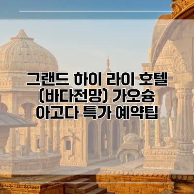 그랜드 하이 라이 호텔 (바다전망) 가오슝 아고다 특가 예약팁
