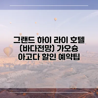 그랜드 하이 라이 호텔 (바다전망) 가오슝 아고다 할인 예약팁