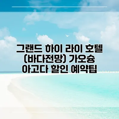 그랜드 하이 라이 호텔 (바다전망) 가오슝 아고다 할인 예약팁