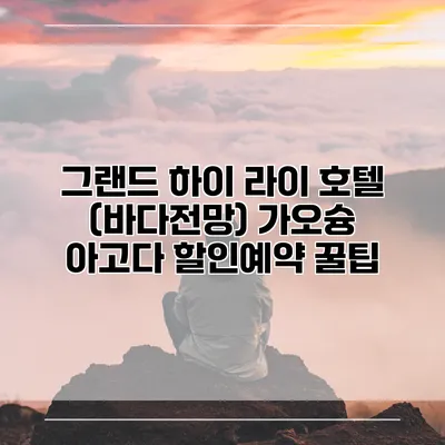그랜드 하이 라이 호텔 (바다전망) 가오슝 아고다 할인예약 꿀팁