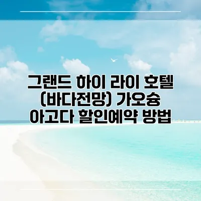 그랜드 하이 라이 호텔 (바다전망) 가오슝 아고다 할인예약 방법