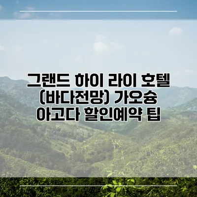 그랜드 하이 라이 호텔 (바다전망) 가오슝 아고다 할인예약 팁