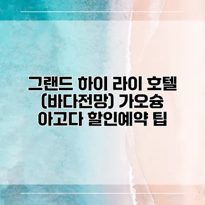 그랜드 하이 라이 호텔 (바다전망) 가오슝 아고다 할인예약 팁