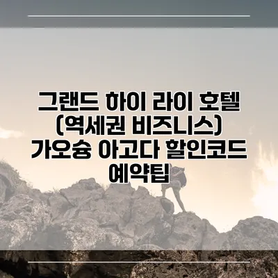 그랜드 하이 라이 호텔 (역세권 비즈니스) 가오슝 아고다 할인코드 예약팁
