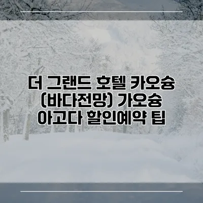 더 그랜드 호텔 카오슝 (바다전망) 가오슝 아고다 할인예약 팁