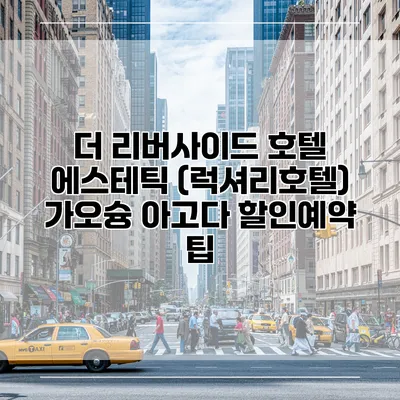 더 리버사이드 호텔 에스테틱 (럭셔리호텔) 가오슝 아고다 할인예약 팁