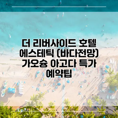 더 리버사이드 호텔 에스테틱 (바다전망) 가오슝 아고다 특가 예약팁