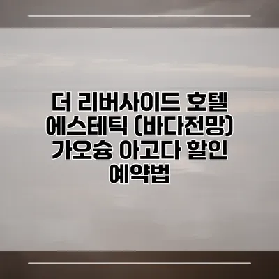 더 리버사이드 호텔 에스테틱 (바다전망) 가오슝 아고다 할인 예약법