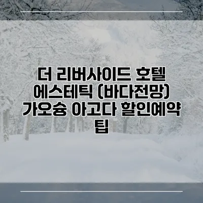 더 리버사이드 호텔 에스테틱 (바다전망) 가오슝 아고다 할인예약 팁
