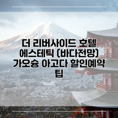 더 리버사이드 호텔 에스테틱 (바다전망) 가오슝 아고다 할인예약 팁