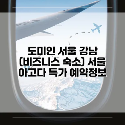 도미인 서울 강남 (비즈니스 숙소) 서울 아고다 특가 예약정보