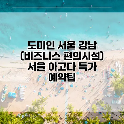 도미인 서울 강남 (비즈니스 편의시설) 서울 아고다 특가 예약팁