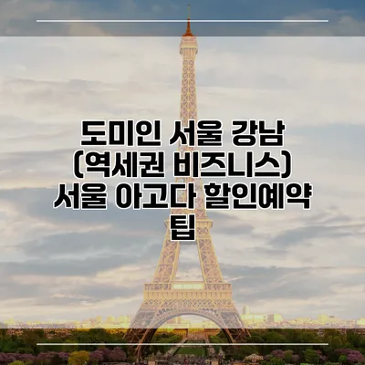 도미인 서울 강남 (역세권 비즈니스) 서울 아고다 할인예약 팁