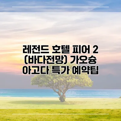레전드 호텔 피어 2 (바다전망) 가오슝 아고다 특가 예약팁