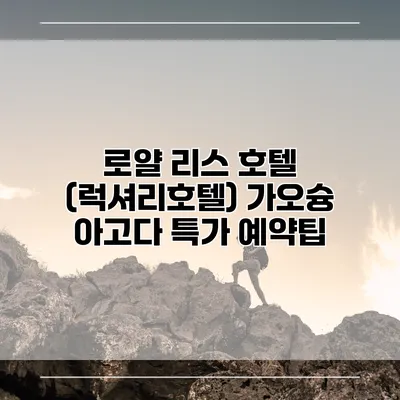 로얄 리스 호텔 (럭셔리호텔) 가오슝 아고다 특가 예약팁