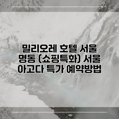 밀리오레 호텔 서울 명동 (쇼핑특화) 서울 아고다 특가 예약방법