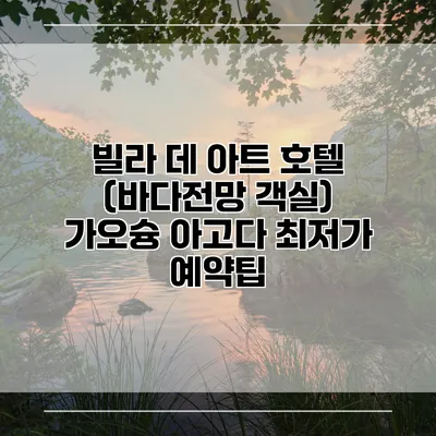 빌라 데 아트 호텔 (바다전망 객실) 가오슝 아고다 최저가 예약팁