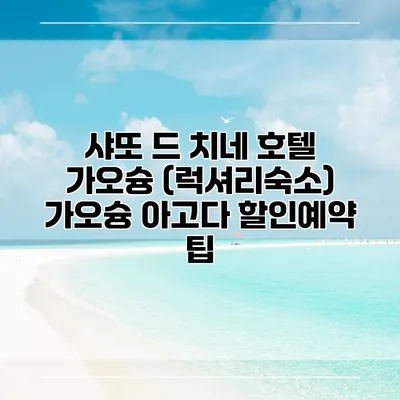 샤또 드 치네 호텔 가오슝 (럭셔리숙소) 가오슝 아고다 할인예약 팁