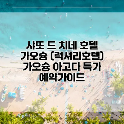 샤또 드 치네 호텔 가오슝 (럭셔리호텔) 가오슝 아고다 특가 예약가이드