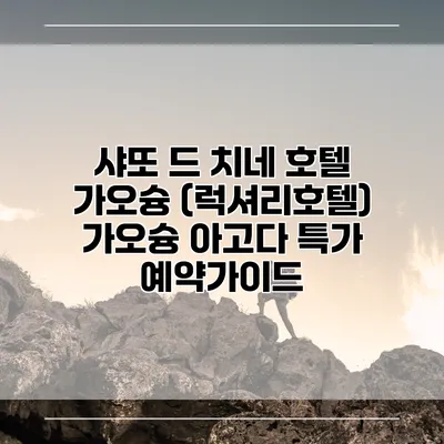 샤또 드 치네 호텔 가오슝 (럭셔리호텔) 가오슝 아고다 특가 예약가이드