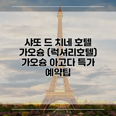 샤또 드 치네 호텔 가오슝 (럭셔리호텔) 가오슝 아고다 특가 예약팁