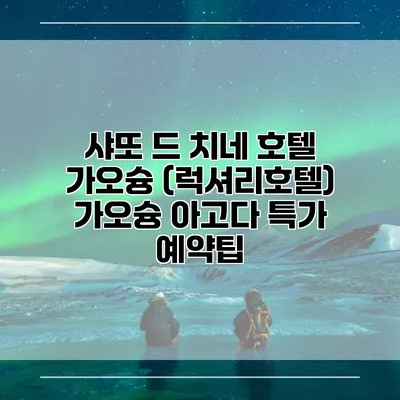 샤또 드 치네 호텔 가오슝 (럭셔리호텔) 가오슝 아고다 특가 예약팁
