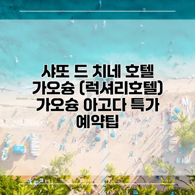 샤또 드 치네 호텔 가오슝 (럭셔리호텔) 가오슝 아고다 특가 예약팁