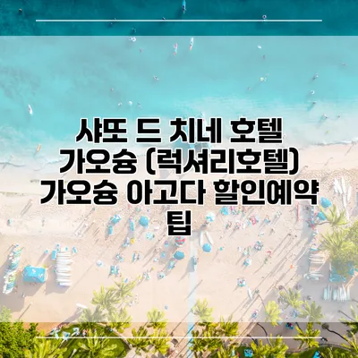 샤또 드 치네 호텔 가오슝 (럭셔리호텔) 가오슝 아고다 할인예약 팁