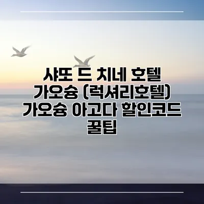 샤또 드 치네 호텔 가오슝 (럭셔리호텔) 가오슝 아고다 할인코드 꿀팁