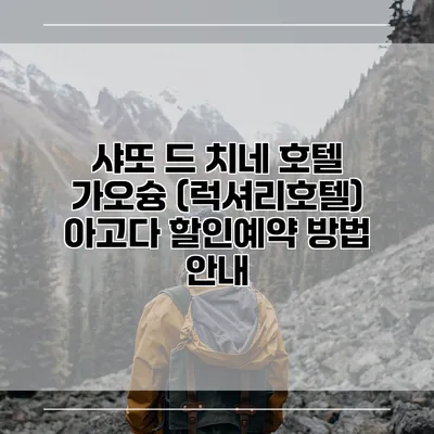 샤또 드 치네 호텔 가오슝 (럭셔리호텔) 아고다 할인예약 방법 안내